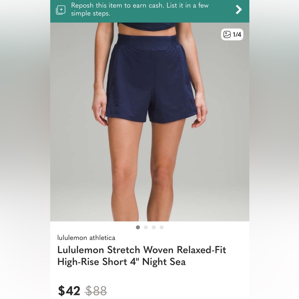 Women's Lululemon Stretch Woven Relaxed Shorts 4” - Picture 11 of 14